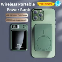 50000mAh Magnetic Power Bank 25W Dual Fast Charge Wireless Portable Charger for iPhone 16 15 Magsafe Powerbank