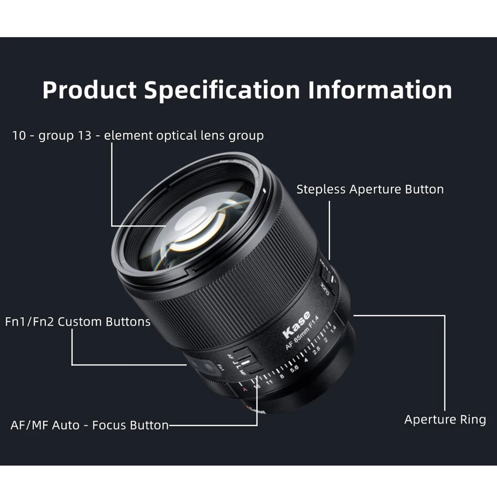Kase 85mm F1.4 フルフレーム オートフォーカス レンズ (ニコン Z