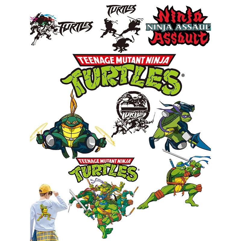 Adolescente Mutant Ninja Turtles Adesivi A Trasferimento Termico Sui Vestiti Toppe Fai Da Te Per Abbigliamento T-Shirt Decor Fusibile Patch In Vinile 
