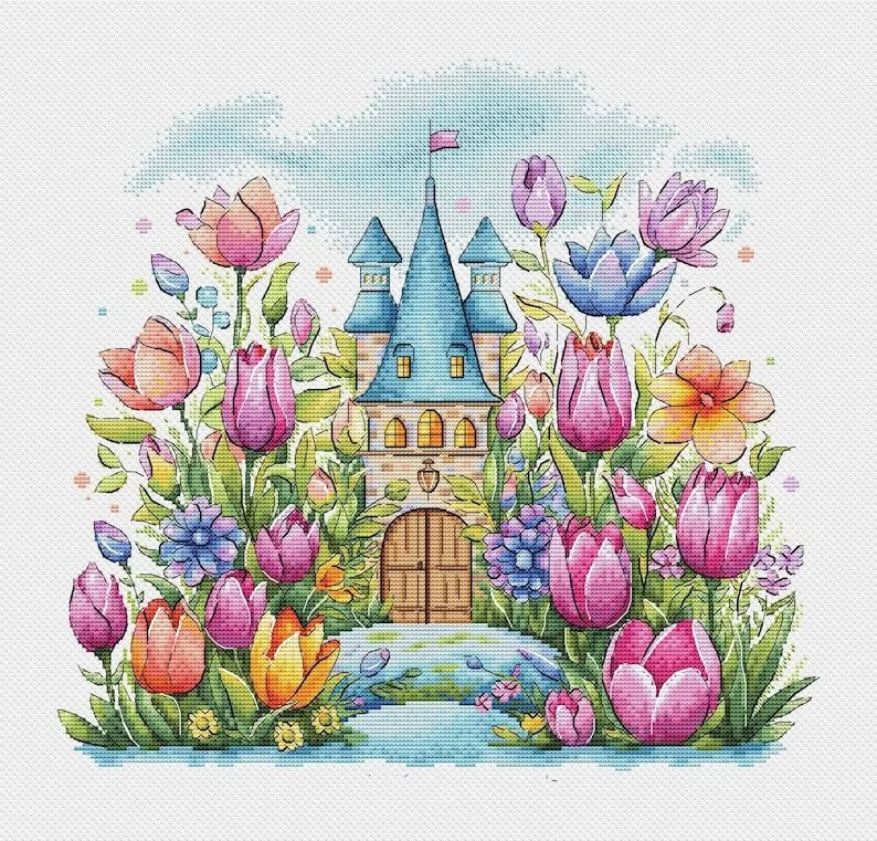 

Набор для вышивки крестиком 23- Castle in the цветы 44-42, Набор для вышивки крестиком Aida 14CT 14CT, холщовая ткань для декора гостиной