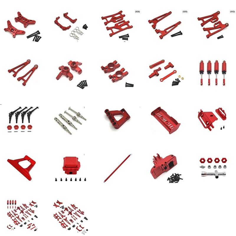 Quatre pneus de rechange pour crawler RC MJX avec sculptures profondes, posés à plat