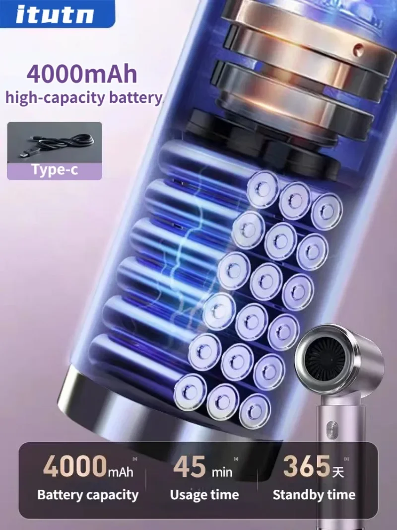 ITUTN 98000PA Wireless Car Vacuum Cleaner Portable Cleaning Machine for Keyboard Powerful Mini Handheld for Car and Home vacuum cleaner,handheld vacuum cleaner,wireless vacuum cleaner,portable vacuum cleaner