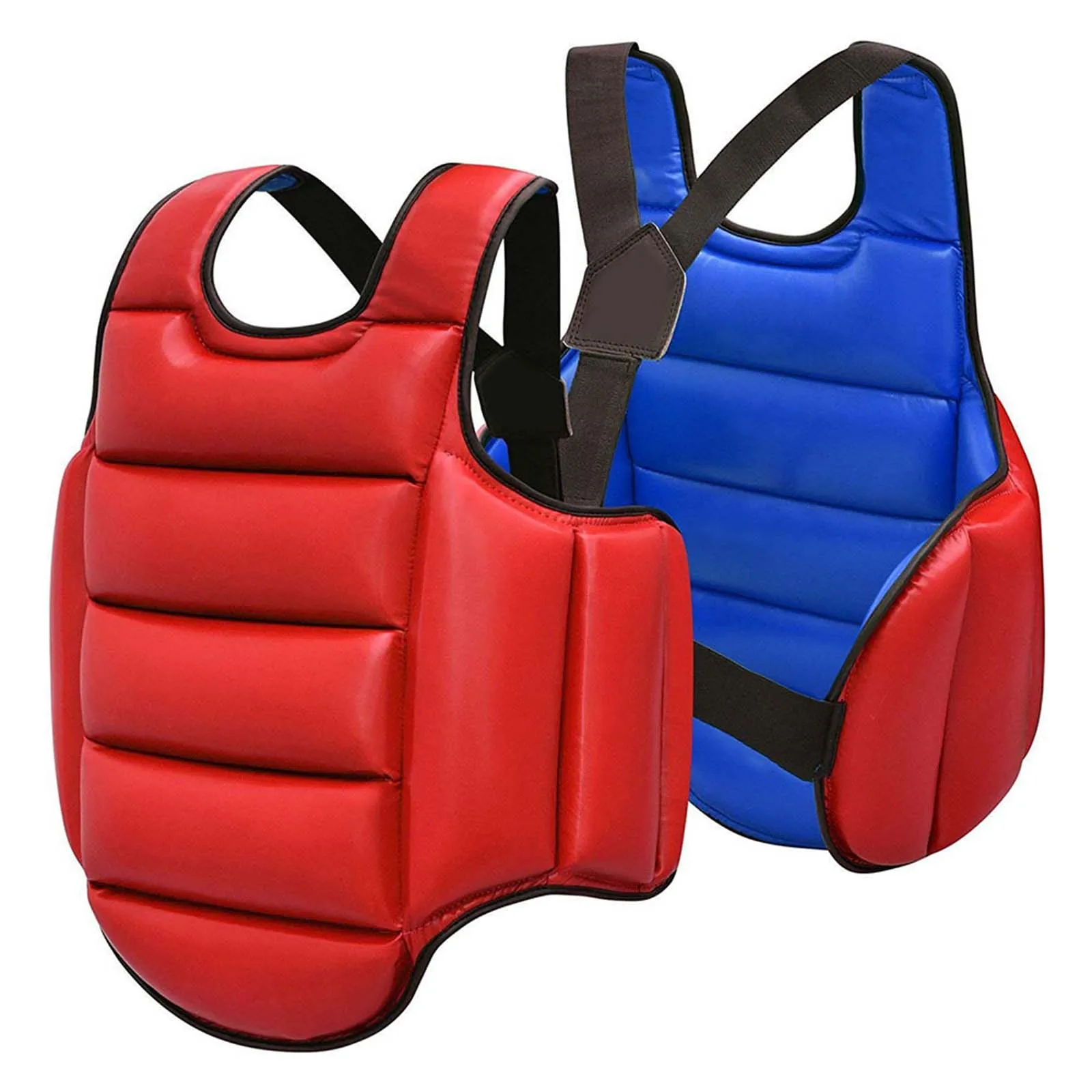 Martial Arts Protector Set Reversible Taekwondo Protector Vest Adjustable Shield Karate Chest Guard for Adults Kids Martial Arts Heavy Punching Muay Thai