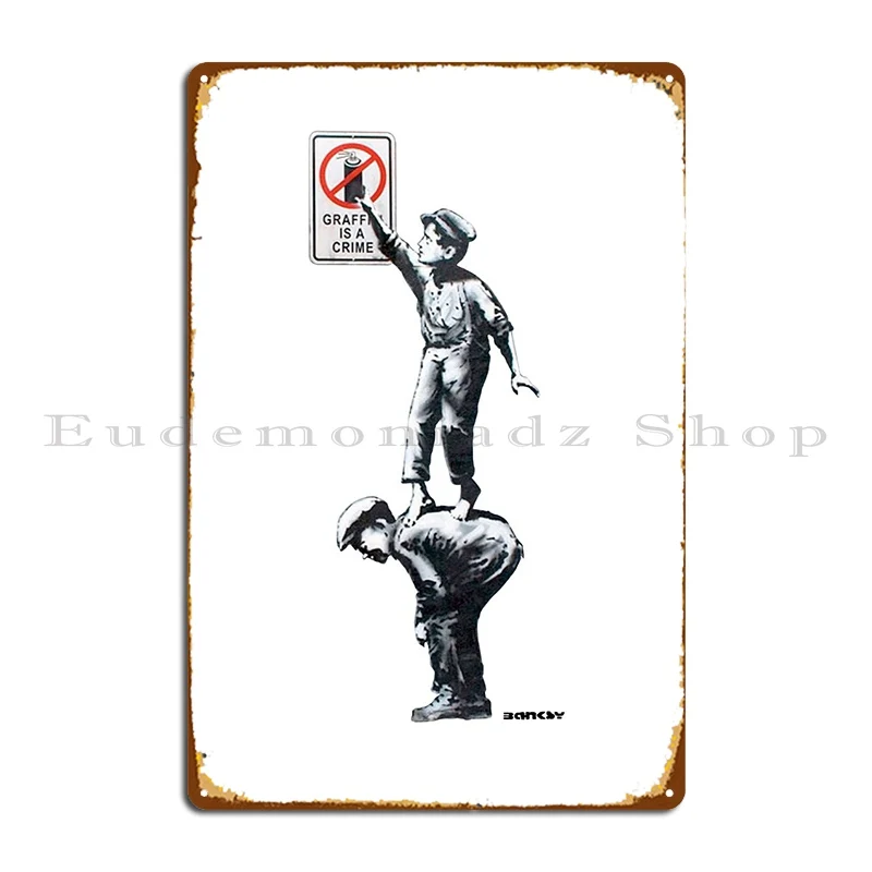 

Металлические знаки Banksy, настенный плакат для дома, гаража, настенная роспись, оловянный плакат