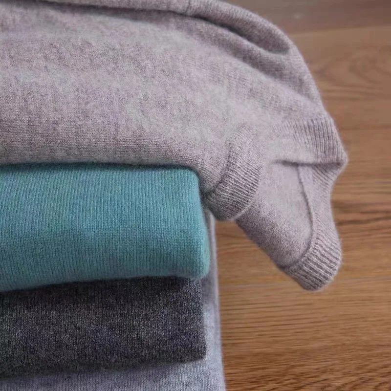 Zocept 100% Merino Wool Sweater Men's Round Neck Thickened Tops Autumn Winter New Soft Warm Casual Solid Color Knitted Pullover