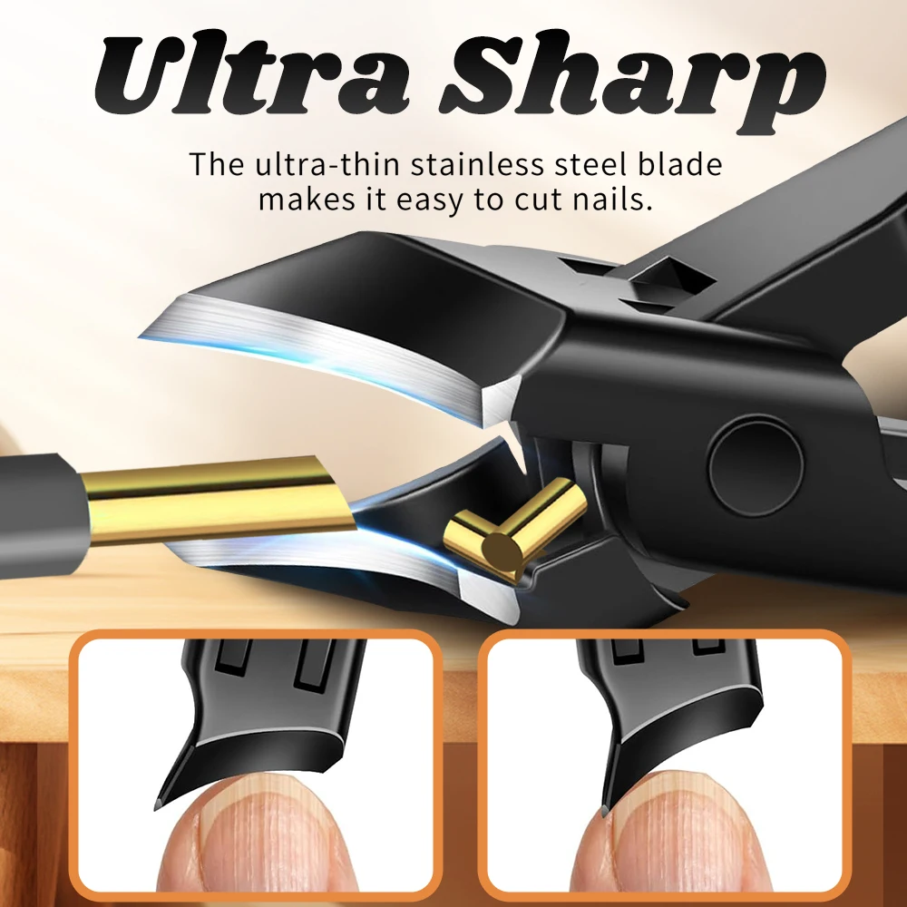 Nail Clippers 1Pc Stainless Steel Slanted Edge Nail Clipper Splash-Proof Large Opening Nail Clipper Portable Dead Skin Removal Cuticle Trimmer