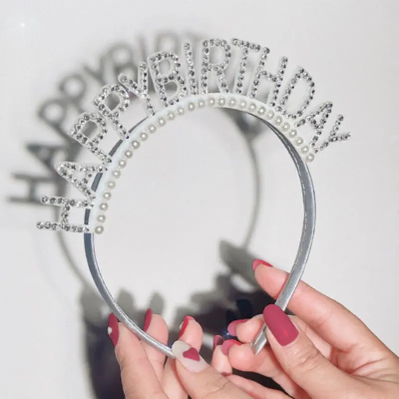 Unicorn Headband Birthday Headband Set Ins Girl Hairband Happy Birthday Party Decor Delicate Birthday Headband Cute Hair Hoop Girl Kid Children Photo Prop 생일 머리띠