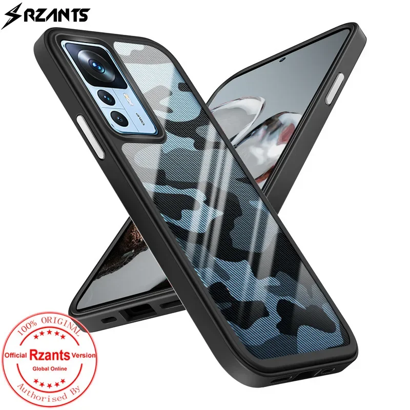 

For Xiaomi 12T Pro Case Rzants High Transparent Acrylic + Soft TPU Camouflage Pattern Military Army Cover For Mi 12T