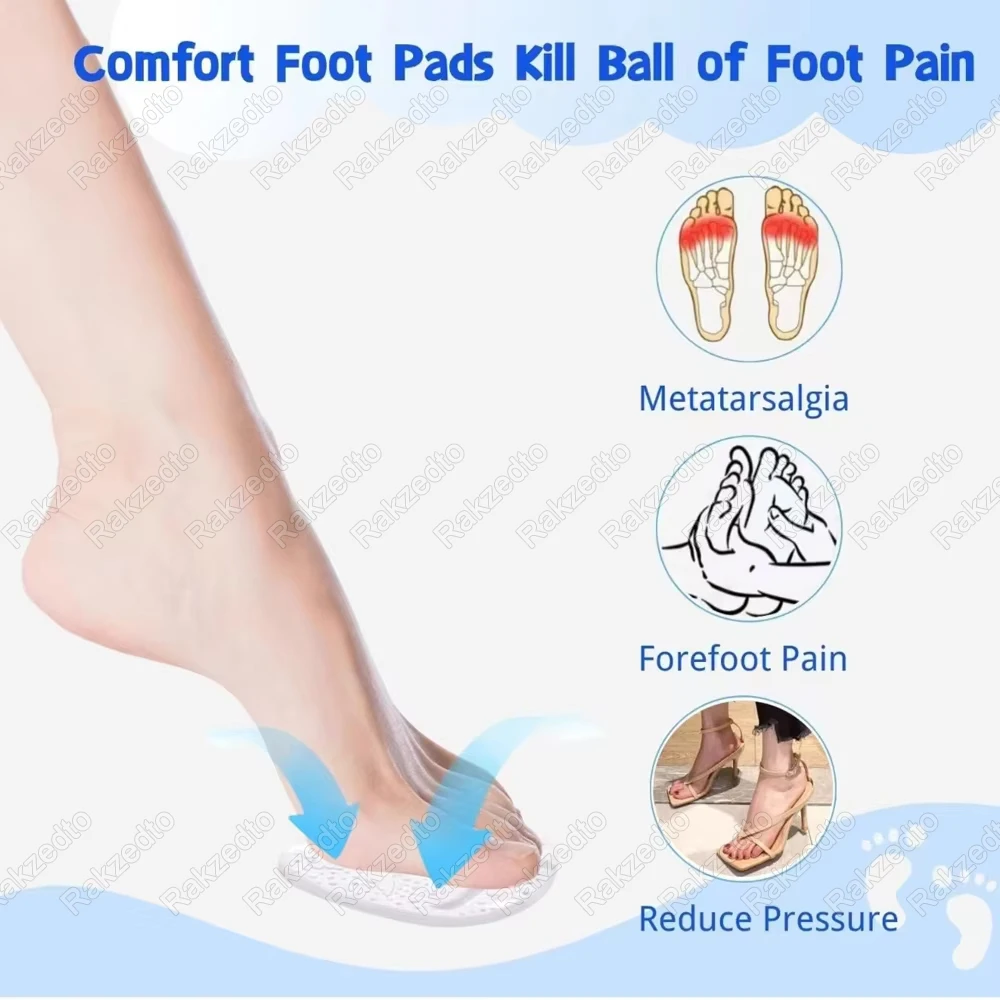 Silicone Pads shoe insoles forefoot pads toe pads for Shoes Women Men Forefoot Insert Foot Toe Pads for High Heels Sandals Flip Flops Slippers Non-slip Gel Insoles