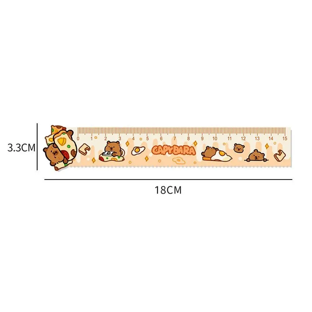 15cm Capybara Ruler School Office Supplies Wavy Lines Drawing Tools Acrylic Cute Cartoon Straight Ruler Standard Measuring Tool stainless steel ruler triangle ruler ruler set drawing ruler straight ruler folding ruler metal ruler plastic ruler quilting ruler rotatable ruler