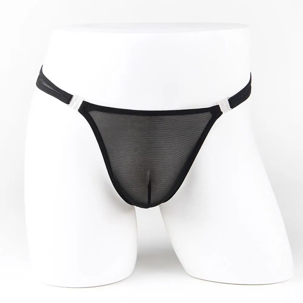 

Sexy Men Briefs Solid Color Breathable Quick Dry Polyester Men Underwear G-strings with Buckle Ropa Interior Hombre Cuecas