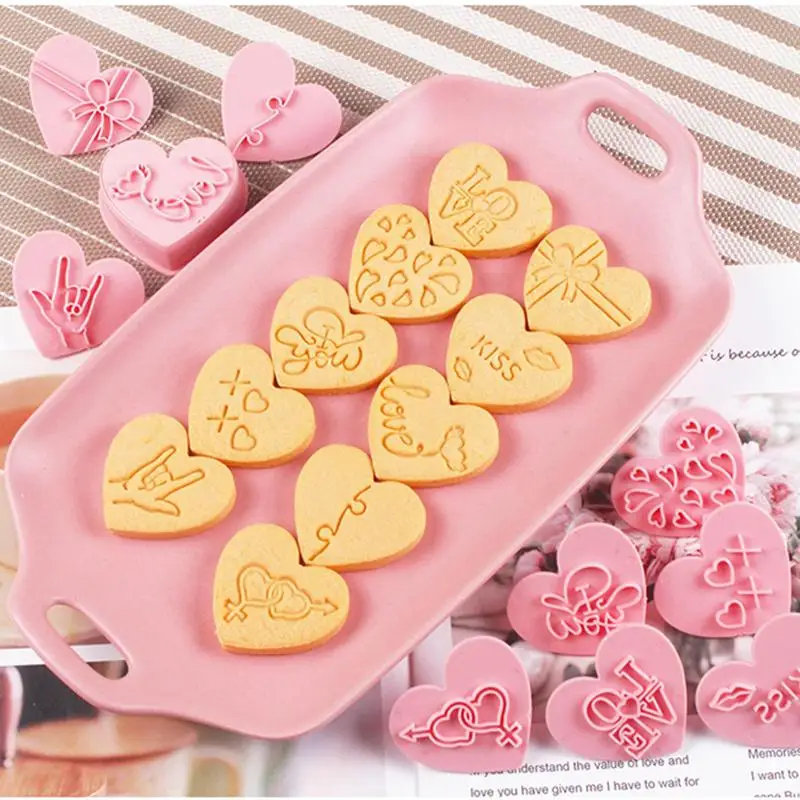 Valentines Cookie Cutters 10pcs Conversation Hearts 3D Cookie