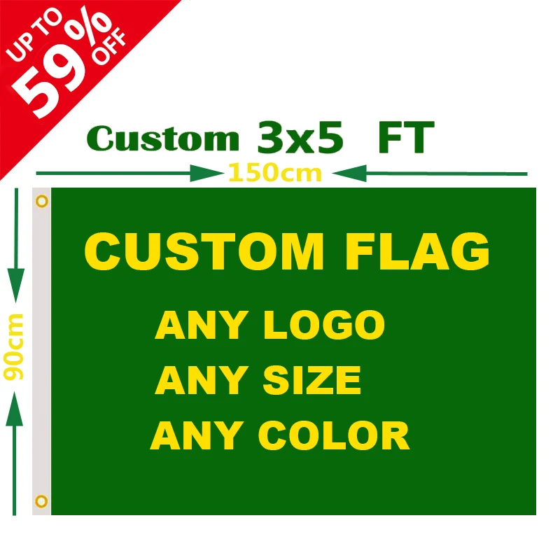 Fjerde Forurenet binær Custom Flag 3x5 FT Flying Banner Printing Any Size 100D Polyester  Advertising Sports Decoration Copper Grommets, Free Shipping