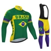Brazil Summer Long Sleeve Cycling Clothing Set Team Jersey Men Suit Breathable Outdoor Bike MTB Clothing Paded Ciclismo Maillot 1