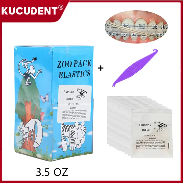5000PCS Dental Orthodontic Rubber Bands Elastics Ligation Ring for Dentistry Brackets Braces 3.5 OZ Ortho Ligature Tie Band Tool