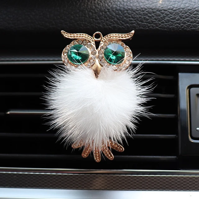 Kristall Eule Auto Lufterfrischer Diamant Flauschigen Eule Auto Parfüm Air  Vent Clip Auto Zubehör Innen Frau Aromatherapie Ornament