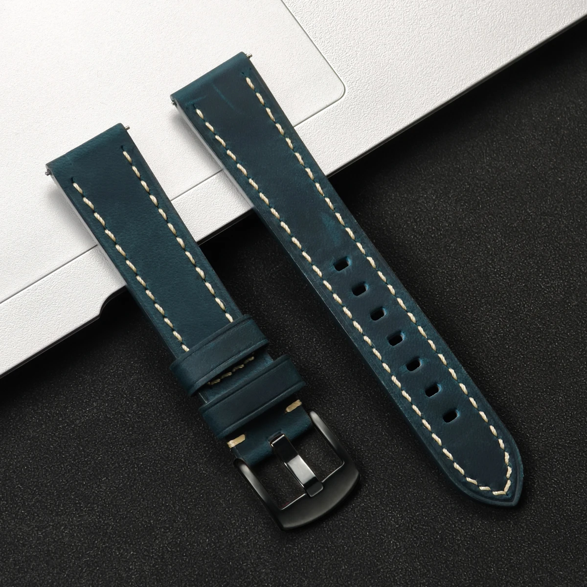 Luxury Leather Watch Strap - Premium Soft Band Replacement, 20mm/22mm