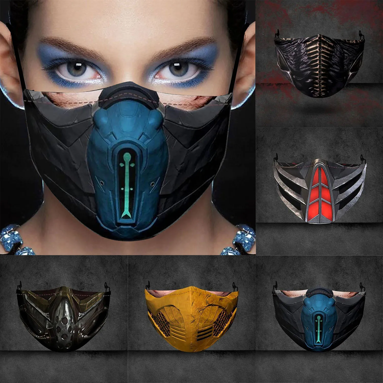Купить Adult Cosplay Mortal Kombat Game Men Masks Noob Saibot Scorpion Sub Zero Face Mouth Dustproo Reusable Halloween Xmas Hero Mask  | Отзывы и видеообзор (1005003791124823)