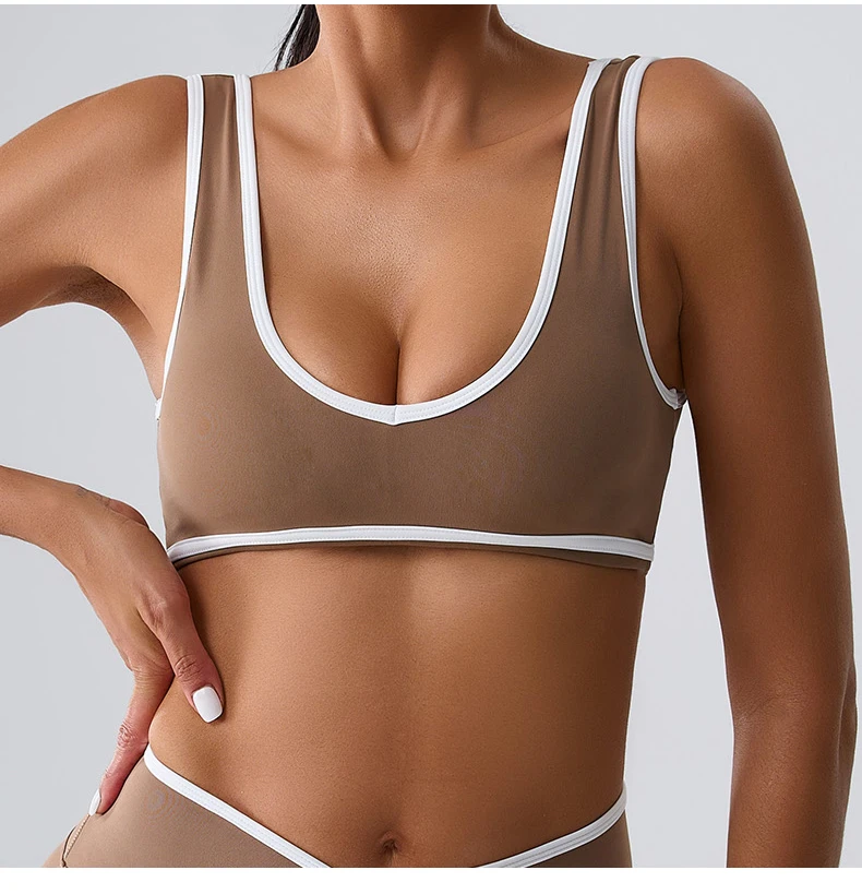 Description Picture 6 of itemWomen Sport Bras Splicing Fitness Tank Breathable Women Underwear Yoga Tops Bra Crop Top Gym Wear Women Push Up Workout Clothes