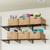 Extra Large Rectangular Water Hyacinth Wicker Storage Baskets with Iron Wire Frame, 16.1"x12.6"x9.5", Natural, Set of 4 4