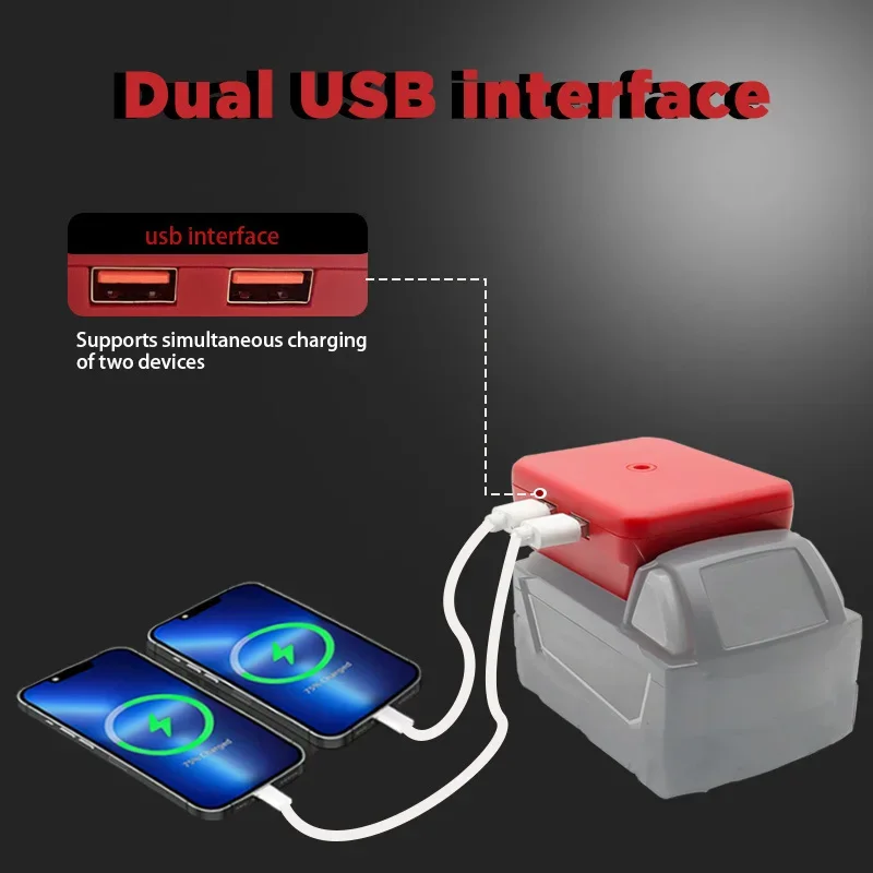 Connector Adapter Dual USB Power Bank Mobile Phone Charger For