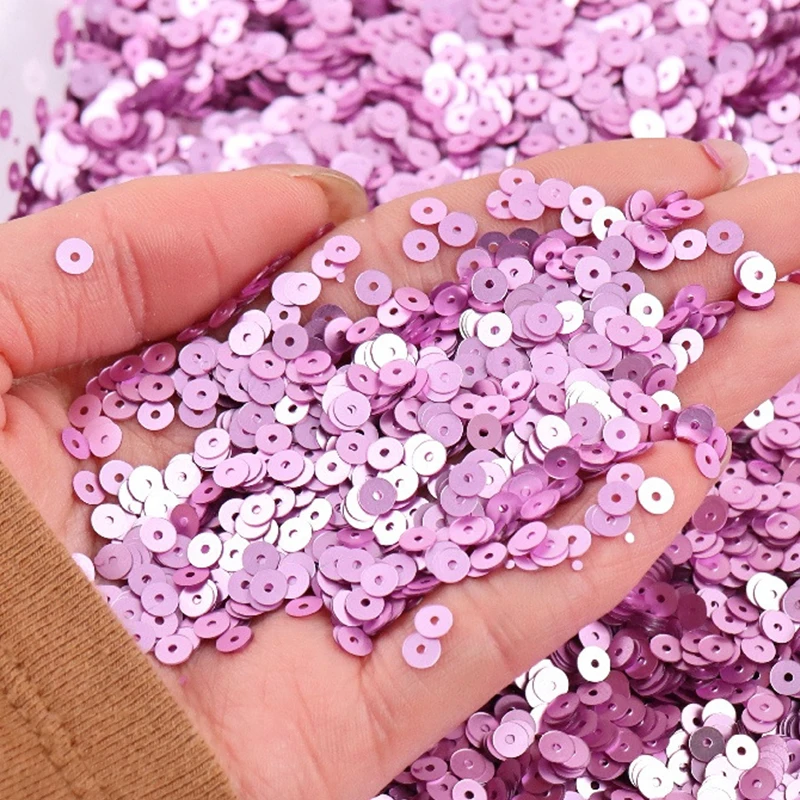 Sequin Embroidery Accessories 5g 2mm 3mm 4mm PVC French Matte Round Sequins Loose Cup Sequins Paillettes Glitter Jewelry Making DIY Sewing Nail Art Craft