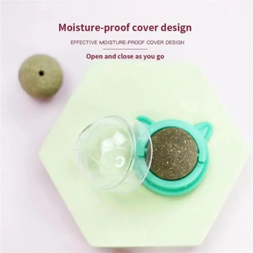 1 Pcs Natural Catnip Cat Wall Stick-on Ball Treats Healthy Natural Removes Hair Balls To Promote Digestion Pet Cat Grass Snacks