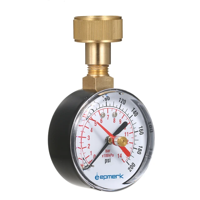 Lepmerk 2-1/2 ''Manometer Wasserdruck prüfgerät 3/4'' Innengewinde 0-1/2  psi mit rotem Zeiger - AliExpress
