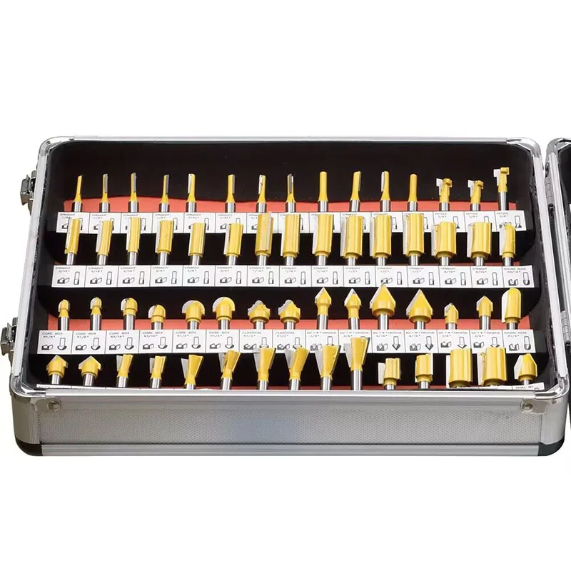 For Electric Edge Trimmer 100Pcs/set 1/4" Shank 6.35Mm Tungsten Carbide Router Drill Bit Woodworking Router Set carpentry suit