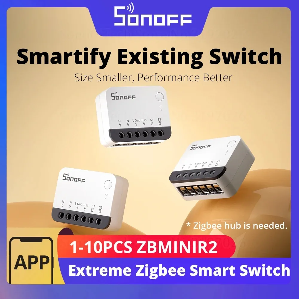 SONOFF ZBMINIR2 Extreme Zigbee สมาร์ทสวิทช์ถอดรีเลย์ภายนอกรีโมทคอนโทรลผ่าน eWeLink ใช้งานร่วมกับ Zigbee Hub 1