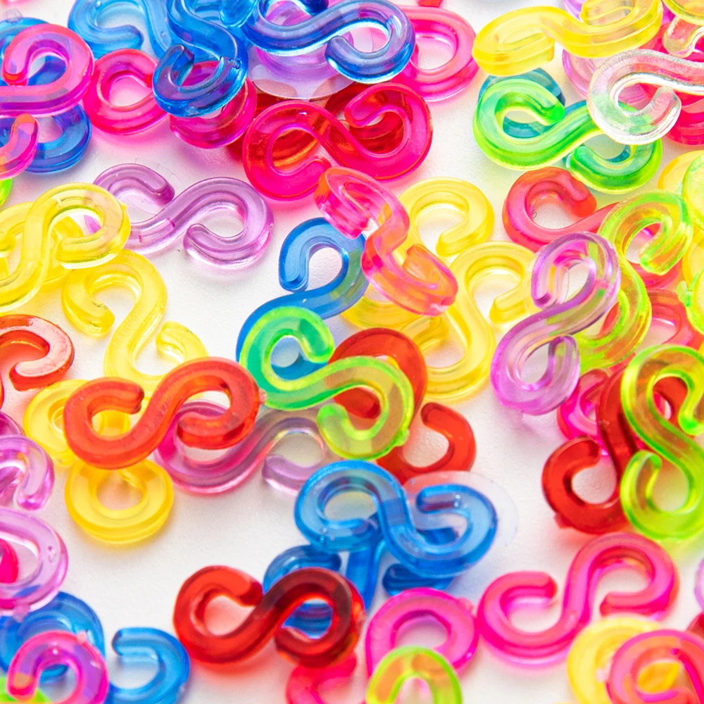500/1000 stücke mischen Farben s Haken clips Webstuhl Gummiband verbinder für DIY Halskette Armband Schmuck machen Zubehör Ergebnisse – Detail 4