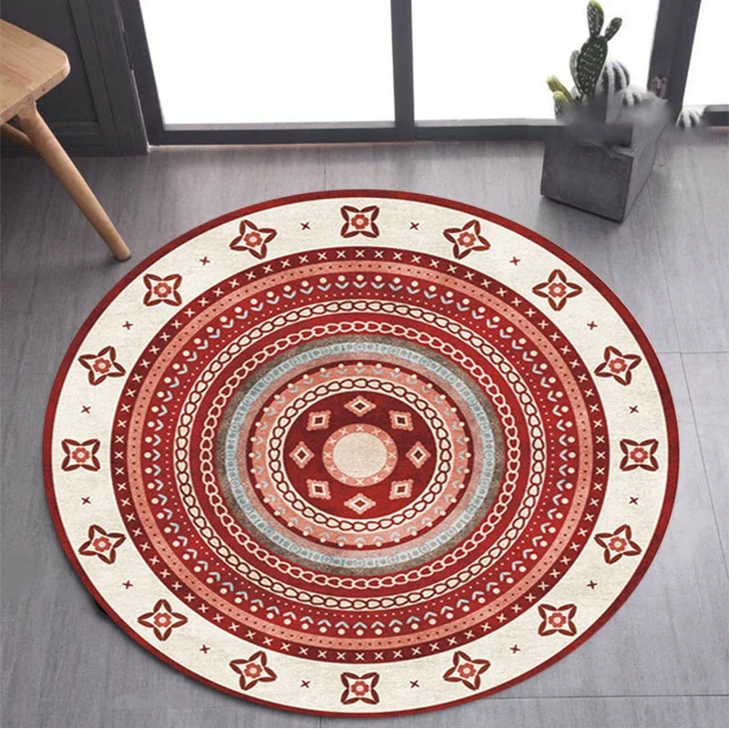 

Moroccan style decorative circular carpet living room,bedroom area, carpet room,bedside chair cushion, non slip carpet, yoga mat