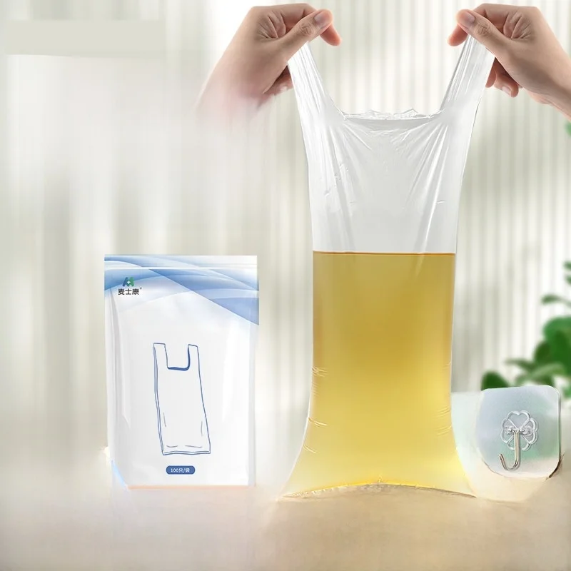 마이샹콩 병원용 두꺼운 일회용 소변 수집 백 (침대에 누워 있는 남성 노인 요실..