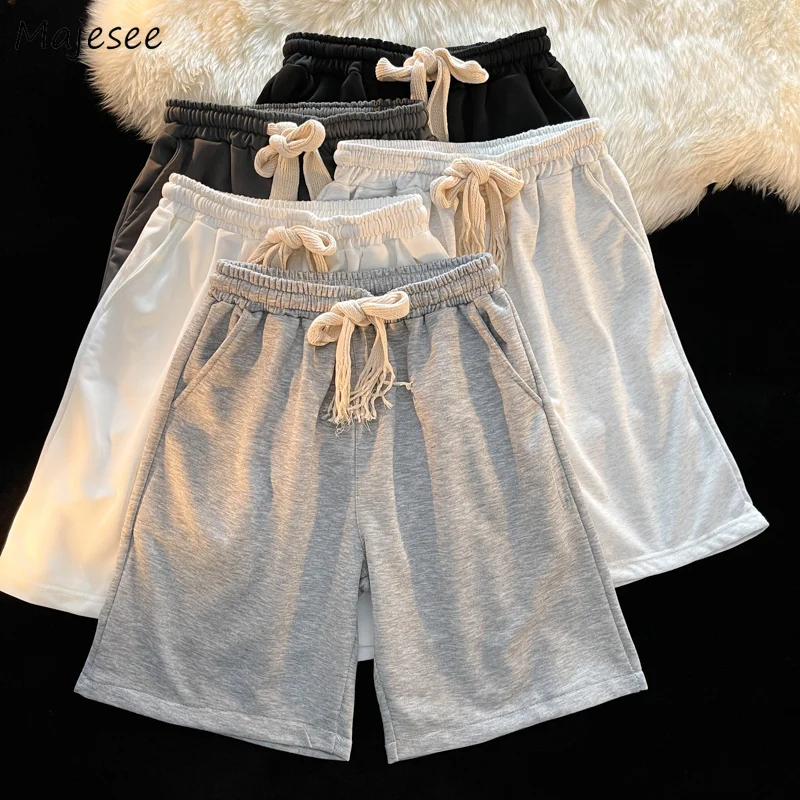 

Shorts Men Baggy Drawstring Summer Breathable Ins Casual Streetwear Popular Trendy Solid Teens All-match Simple Thin Trouser