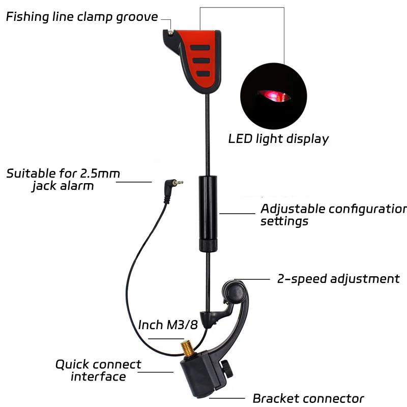 Topline-32 MR Carp Fishing Swingers 4 In Box For Fishing Alarms Bite Indicator
