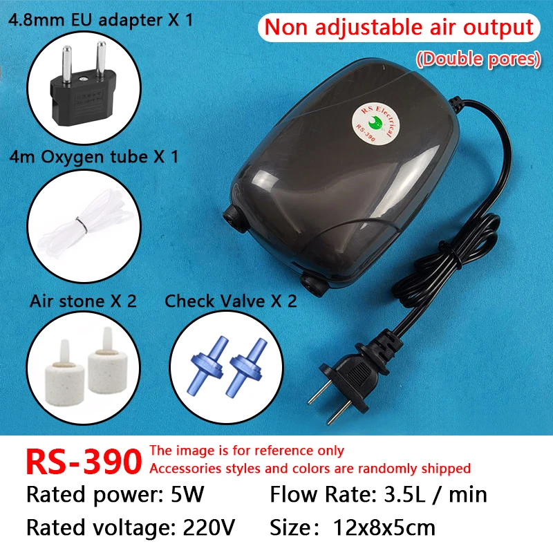 Aquarium air pump 1PC Aquarium Air Pump Fish Tank Mini Compressor Single Double Outlet Check Valve Tube Aquatic Accessories 220V 3W 5W