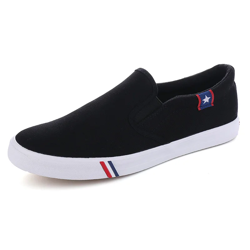 Spring Korean Canvas Shoes Men's Pedal Lazy Shoes Couple Models White Shoes Tide Shoes Breathable Shoes Men's Extra Large Size