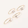 Stainless Steel Shinny Round/Heart/Waterdrop/Square Shaped Zircon Thin Ring for Women Wedding Jewelry 3