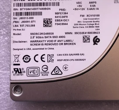 For D3 S4610 SSDSC2KG480G8 480GB SATA 2 5 inch solid state drive