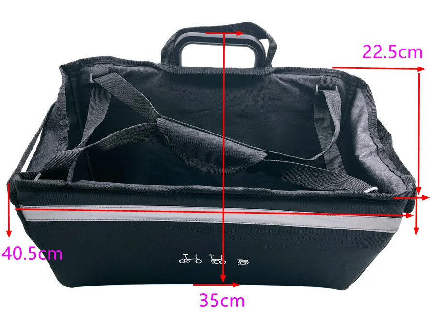 Description Picture 3 of itemBicycle Bags & Panniers Storage Bag Vegetable basket With Waterproof Cover Aluminum Mount Use For Brompton Birdy Folding Bike