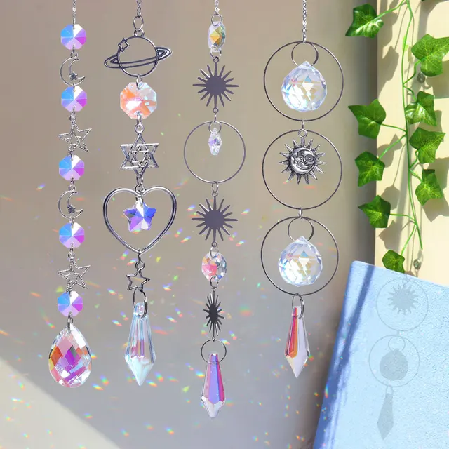 Crystal Suncatcher Világos Fogó Szív Kristály Medál Ablak Szél Hangjelzés Szivárvány Üldöző Lógó Csepp Otthoni Szélvédő Kert Dekoráció - Image 2