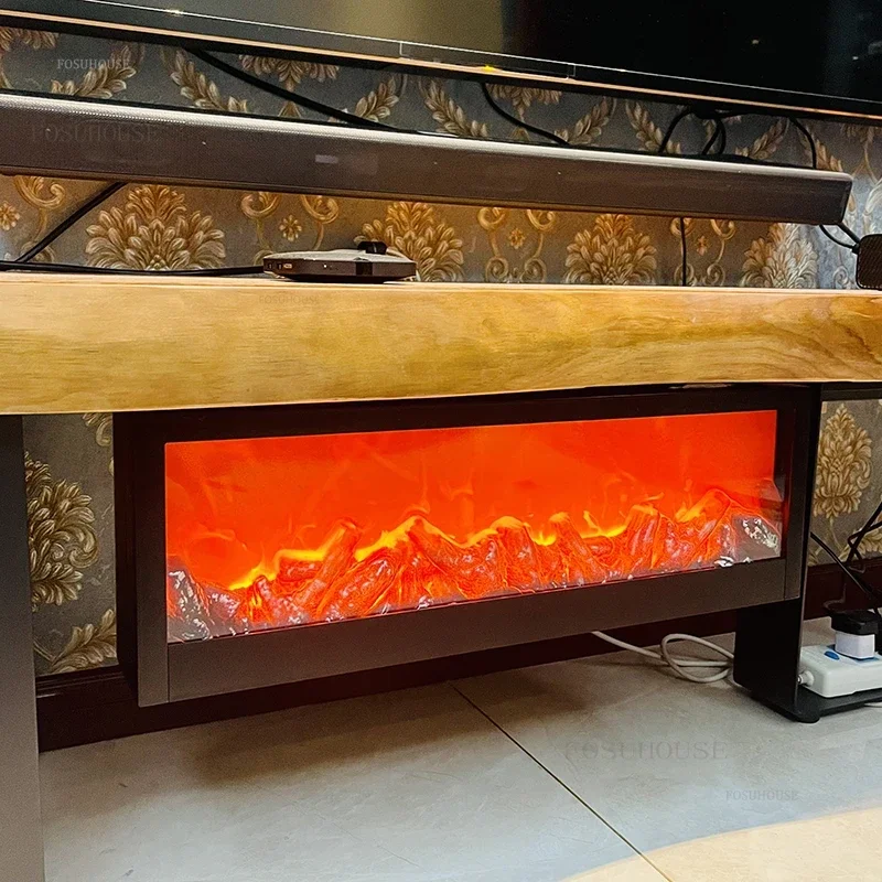 Simulated Fireplaces Home Living Room TV Cabinet Fireplace Flame Lamp Fake Firewood Flame Desktop Decoration Ambient Light