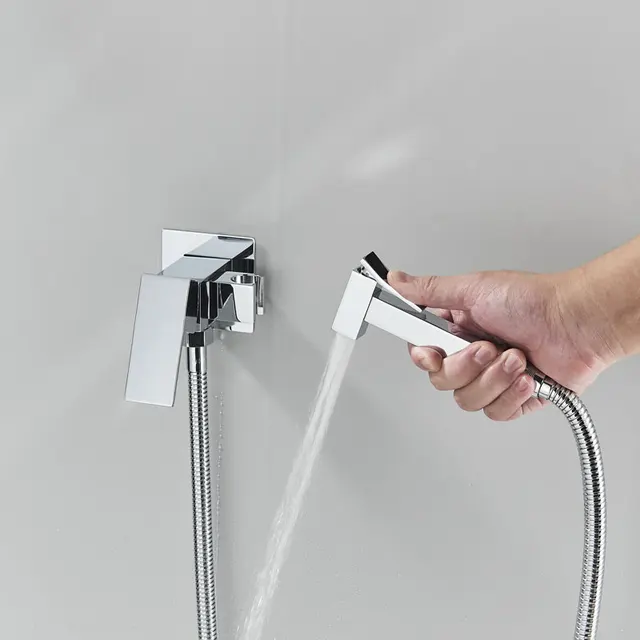 Grifo de bidé, Grifo de Ducha de latón, Mezclador de Lavadora, Ducha  higiénica Musulmana, Mezclador de Agua fría y Caliente, grúa, Cabezal  rociador de Ducha Cuadrado Grifo Bidet grifos de bidé 