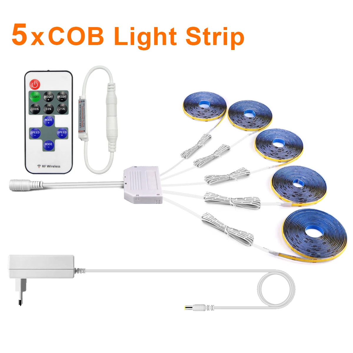 LED ضوء تحت الكابين RF التحكم عن بعد عكس الضوء التبديل شريط مصباح COB 320 المصابيح/م لتقوم بها بنفسك تخزين/عرض مصباح الخزانة للمطبخ J