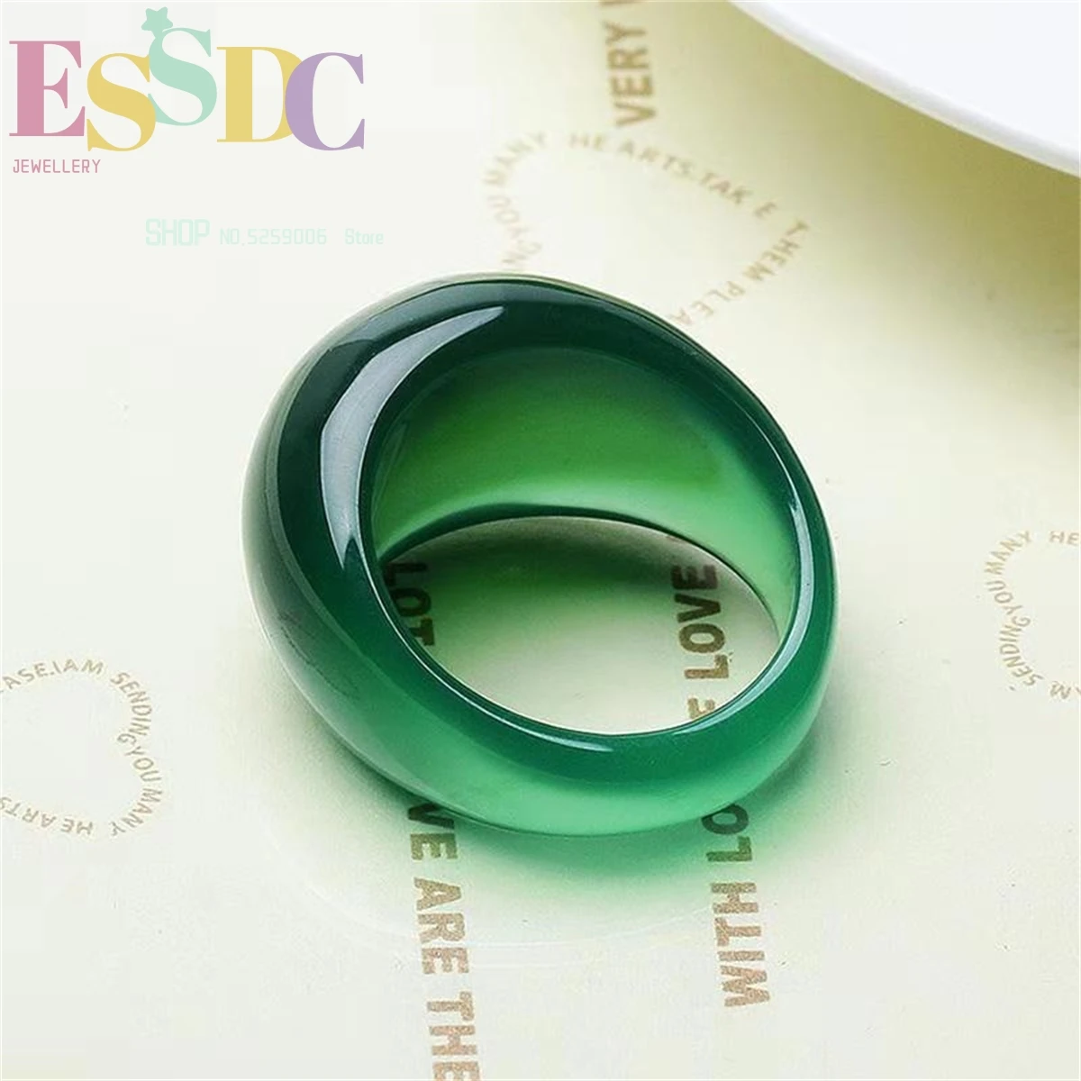 

Real Green Jade Goose Head Ring Crystal Chalcedony Tail Agate Men Women Jewelry Lucky Stone Jade Finger Brand Gemstone Retro