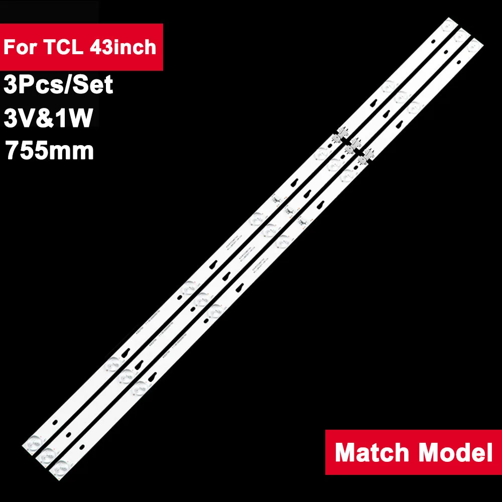

3 шт./комплект, подсветка для телевизора TCL 43 дюйма 43A9000 43D2700
