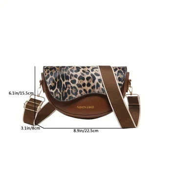 حقيبة كروس كلاسيكية على شكل جلد الفهد، حقيبة كروس صغيرة، جلد صناعي مثالي لملابس الشارع الخارجية وهدايا العطلات 4