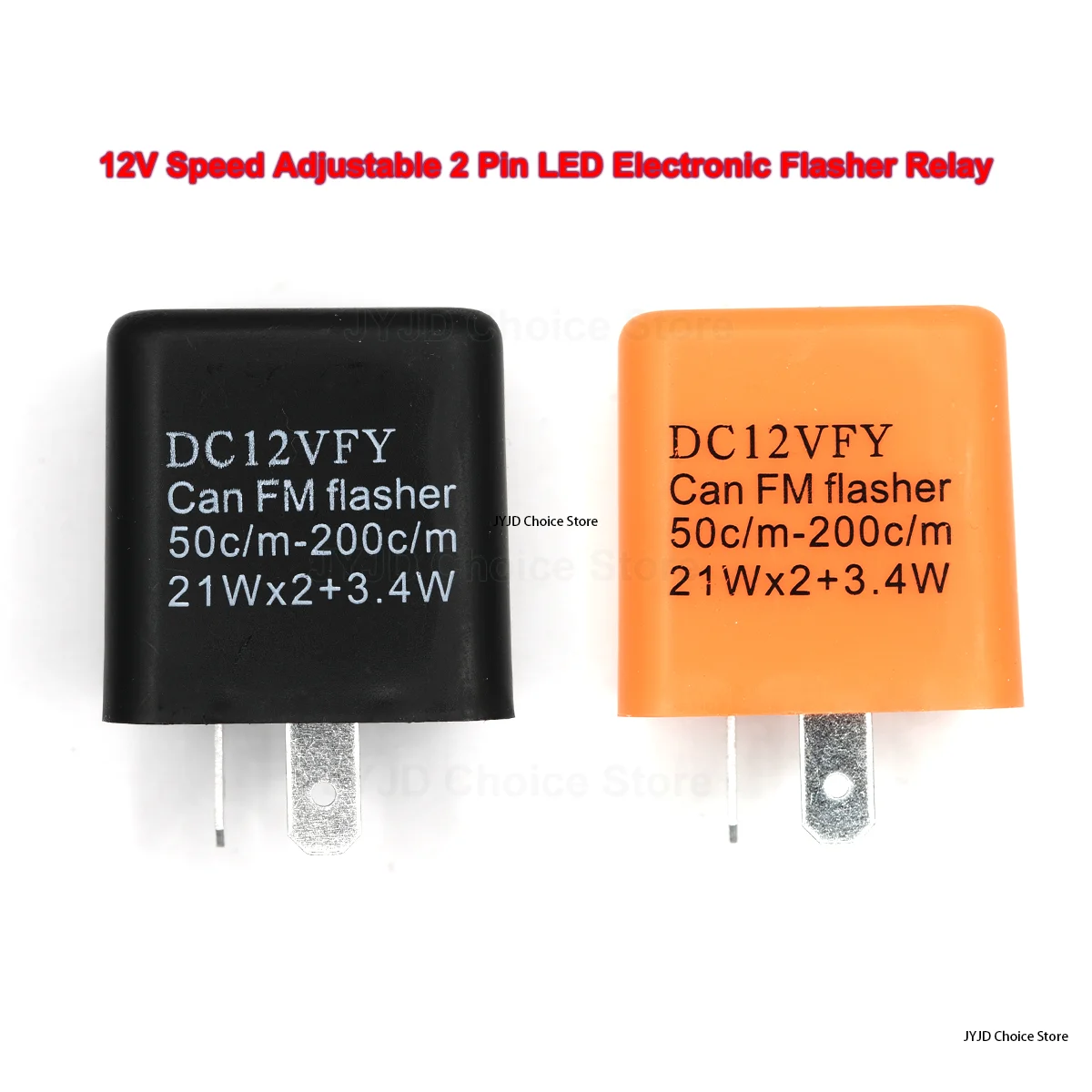 2 Pin 12V Speed Adjustable LED Electronic Flasher Relay For Motorcycle Turn Signal Direct Replacement Universal Hazard Warn JYJD