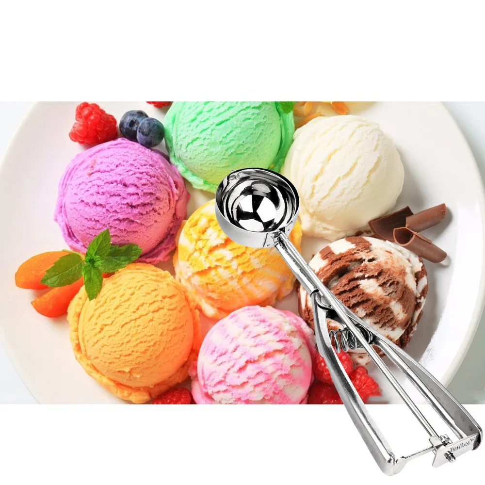  Cookie Scoop Set, Include 1 Tablespoon/ 2 Tablespoon/ 3  Tablespoon, 3PCS Cookie Scoops for Baking, Portion Scoop, Ice Cream Scoop  With Trigger Release, Made of 18/8 Stainless Steel: Home & Kitchen