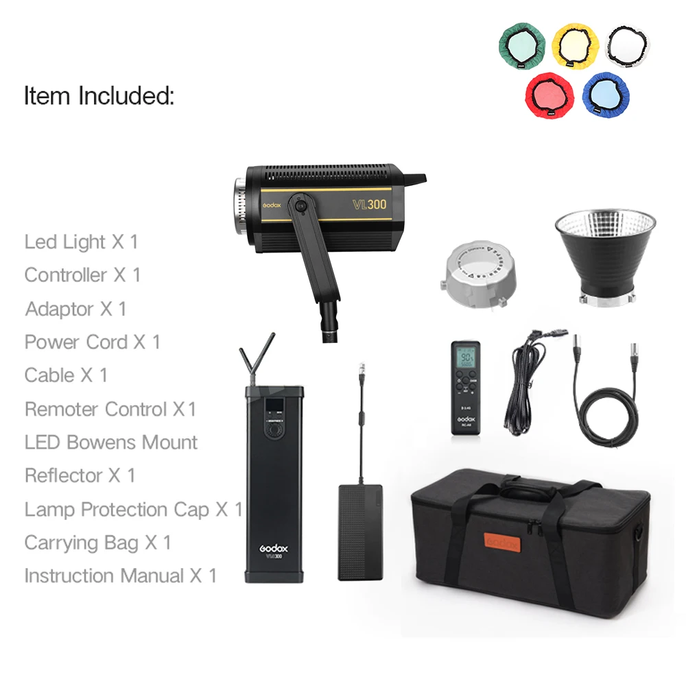 Godox VL300 LED Bowens Mount Video Light for photography studio Accessoires live video photography lighting pk SL150II SL200II